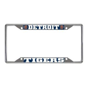 FANMATS 26581 Detroit Tigers Chrome Metal License Plate Frame, Team Colors, 6.25in x 12.25in
