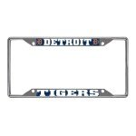 FANMATS 26581 Detroit Tigers Chrome Metal License Plate Frame, Team Colors, 6.25in x 12.25in