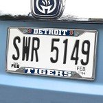 FANMATS 26581 Detroit Tigers Chrome Metal License Plate Frame, Team Colors, 6.25in x 12.25in