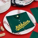MLB Oakland Athletics™ Green Disposable Luncheon Paper Napkins - 6.5" x 6.5" (Pack of 36) - Perfect for Game Day Parties & Events