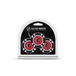 Team Golf NHL Calgary Flames 3 Pack Golf Chip Ball Markers, Poker Chip Size with Pop Out Smaller Double-Sided Enamel Markers