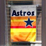 WinCraft Houston Astros Vintage Rainbow Stripes Double Sided Garden Flag