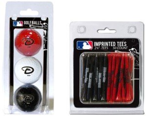 Team Golf MLB Arizona Diamondbacks 3 Golf Balls And 50 Golf Tees Logo Imprinted Golf Balls (3 Count) & 2-3/4" Regulation Golf Tees (50 Count), Multi Colored