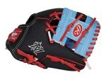Rawlings MLB Team Logo Youth Glove Series, Miami Marlins,Black, 10"