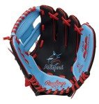 Rawlings MLB Team Logo Youth Glove Series, Miami Marlins,Black, 10"