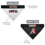 Pets First DMB-3217-L-XL MLB Arizona Diamondbacks Reversible Pet Bandana, Large/X-Large, MLB Team Color
