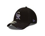 MLB Colorado Rockies Neo Fitted Baseball Cap, Black, Small/Medium