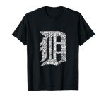 313 Graphic Tees Detroit Graphic D T-Shirt - Unisex Adult & Kids - Black - Short Sleeve - Crew Neck - Classic Fit - Cotton Blend, Polyester - Machine Wash - Size: 6 (US Medium)