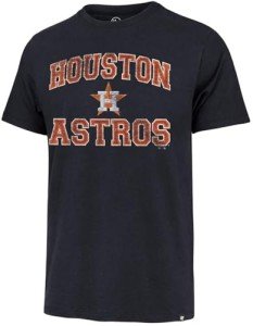 MLB Men's Union Arch Franklin Team Color Primary Logo Word Mark T-Shirt (Houston Astros Navy, Large, l)