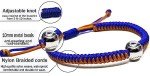 Handmade Braided Bracelets Baseball Gifts for Boys Adjustable Wristbands with Baseball Beads, Inspirational Baseball Bracelets for Girls Teens Adults (Blue Orange 2PCS)