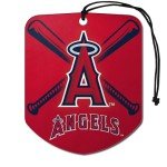 FANMATS 61540 MLB Los Angeles Angels Hanging Car Air Freshener, 2 Pack, Black Ice Scent, Odor Eliminator, Shield Design with Team Logo