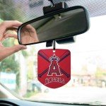FANMATS 61540 MLB Los Angeles Angels Hanging Car Air Freshener, 2 Pack, Black Ice Scent, Odor Eliminator, Shield Design with Team Logo