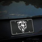 Rico Industries NFL Football Chicago Bears Carbon Fiber Metal Auto Tag 6" x 12" - Great For Truck/Car/SUV