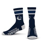 For Bare Feet NHL Vancouver Canucks 4 Stripe Deuce Crew Sock Team Color MEDIUM