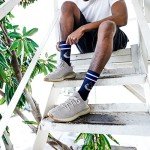 For Bare Feet NHL Vancouver Canucks 4 Stripe Deuce Crew Sock Team Color MEDIUM