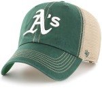 47 MLB Trawler Team Color Mesh Trucker Clean Up Adjustable Hat, Adult One Size Fits All - Oakland Athletics Green