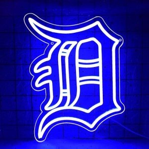 Brineon Neon Sign for Wall Decor Baseball Team Neon Light for Sport Club Tiger Led Sign for Man Cave Bedroom Garage Birthday Party Baseball Room Decor Size 16.1 * 11.8 inches(ZYLD133-Tiger)