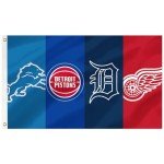 TisTm Detroit Four Team Flag 3x5 feet Basketball Team Flags Holiday Party Sports Yard Indoor Outdoor Decoration Fans Gift