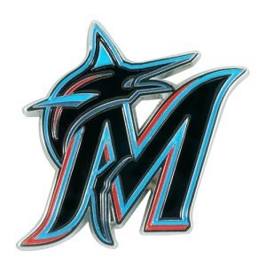 FANMATS 26625 Miami Marlins 3D Color Metal Emblem, Diecut Team Logo Auto Emblem