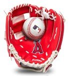 Franklin Sports MLB Youth Teeball Glove + Foam Ball Set - Kids Los Angeles Angels Baseball + Teeball Mitt and Ball - Perfect First Kids Glove - 9.5"