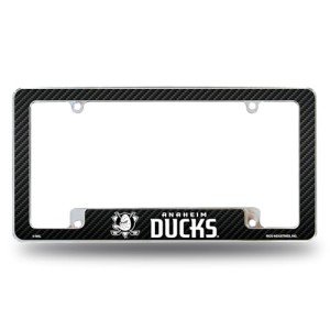 Rico Industries NHL Hockey Anaheim Ducks Black 12" x 6" Chrome All Over Automotive License Plate Frame for Car/Truck/SUV
