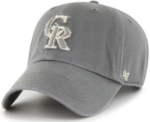 47 MLB Perfect Game Clean Up Adjustable Hat Cap, Adult One Size - Colorado Rockies Gray