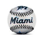 Franklin Sports Miami Marlins MLB Team Baseball - MLB Team Logo Soft Baseballs - Toy Baseball for Kids - Great Decoration for Desks and Office