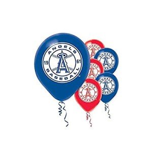 Los Angeles Angels MLB Printed Latex Balloons - 12" (Pack Of 6) - Perfect For Game Day, Parties & Celebrations