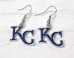 MLB Kansas City Royals "KC" Script Logo Dangler Earrings