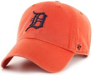 47 Brand MLB Alternate Color Primary Logo Clean Up Adjustable Baseball Cap Hat, Adult One Size Fits All - Detroit Tigers Orange