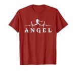 Angel Baseball Heartbeat For Baseball Players And Fans T-Shirt
