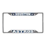 FANMATS 26590 Houston Astros Chrome Metal License Plate Frame, Team Colors, 6.25in x 12.25in
