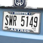 FANMATS 26590 Houston Astros Chrome Metal License Plate Frame, Team Colors, 6.25in x 12.25in