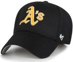 47 MLB Black Team Color Primary Logo MVP Adjustable Structure Hat, Adult One Size Fits All - Oakland Athletics - Black
