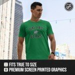 Wright & Ditson NHL Adult Game Day Unisex T-Shirt - 100% Cotton - Tagless Hockey Tee - Short Sleeve - Comfortable and Lightweight (Dallas Stars - Kelly Green, XX-Large)