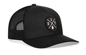 HAKA Detroit Hat – DET Trucker Hat for Men & Women, Adjustable Baseball Cap, Mesh Snapback, Outdoor Golf Hat - Black