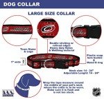 Pets First NHL Carolina Hurricanes Collar for Dogs & Cats, Large. - Adjustable, Cute & Stylish! The Ultimate Hockey Fan Collar!