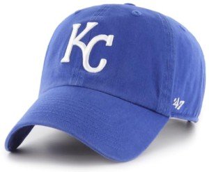 47 Brand MLB Team Color Home Primary Logo Clean Up Adjustable Baseball Cap Hat, Adult One Size Fits All - Kansas City Royals Blue