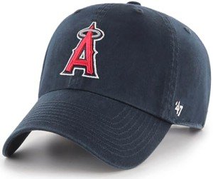 47 Brand MLB Alternate Color Primary Logo Clean Up Adjustable Baseball Cap Hat, Adult One Size Fits All - Los Angeles Angels Navy