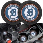 2PCS Car Cup Holder Coaster,Auto Cup Holder Insert Coaster for Detroit Tigers Baseball Fans, Non-Slip Car Drink Holder Coaster, Car Interior Accessories, Detroit Tigers