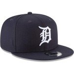 New Era Unisex-Adult MLB 9Fifty Team Color Primary Logo Adjustable Snapback Hat Cap One Size Fits All - Detroit Tigers Navy