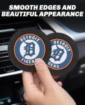 2PCS Car Cup Holder Coaster,Auto Cup Holder Insert Coaster for Detroit Tigers Baseball Fans, Non-Slip Car Drink Holder Coaster, Car Interior Accessories, Detroit Tigers