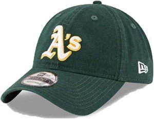 New Era MLB Core Classic 9TWENTY Home Team Color Adjustable Hat Cap One Size Fits All (US, Alpha, One Size, Oakland Athletics Green)