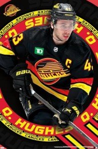 Trends International NHL Vancouver Canucks - Quinn Hughes 24 Wall Poster, 34L x 22.4W, Unframed Version