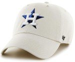 47 Brand MLB Natural Primary Logo Clean Up Adjustable Baseball Cap Hat, Adult One Size Fits All - Houston Astros Natural