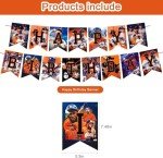 PINUO Astros Baseball Party Supplies: Banner, Cake Toppers, Balloons for Baseball Team Party Decorations