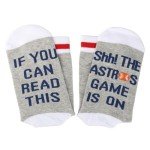 TSOTMO 2 Pairs Baseball Socks Funny Birthday Gift Baseball Fans Gift Baseball Socks For Men Players (ASTROS socks)
