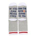 TSOTMO 2 Pairs Baseball Socks Funny Birthday Gift Baseball Fans Gift Baseball Socks For Men Players (ASTROS socks)