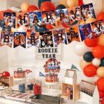 PINUO Astros Baseball Party Supplies: Banner, Cake Toppers, Balloons for Baseball Team Party Decorations