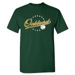 Oakland Baseball Vintage Men's Fan T-Shirt (Green Shirt, XL)
